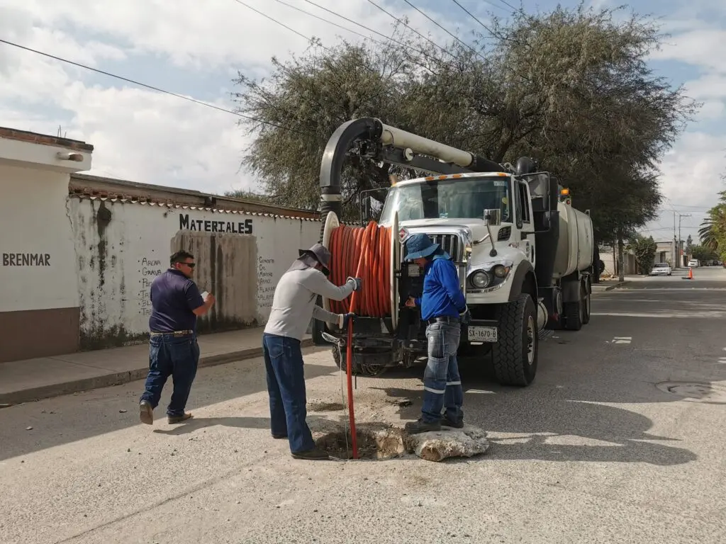 Limpieza de cárcamos con equipo Vactor en San Luis Potosi